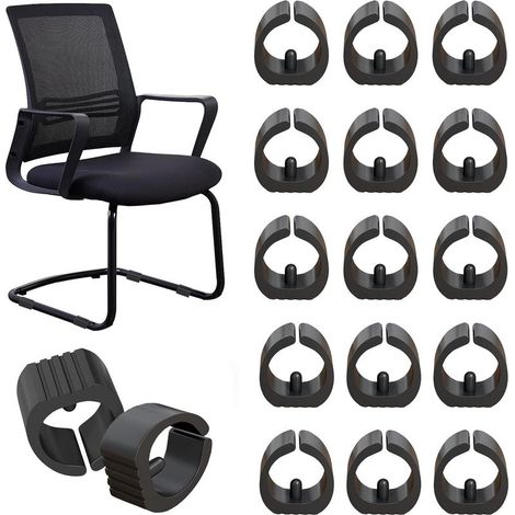 32 Pcs Chair Leg Caps, Silicone Chair Leg Caps U-Shaped Tube Clamp Furniture Non-Slip Covers Table (Black, 19mm U Type) (1/5)