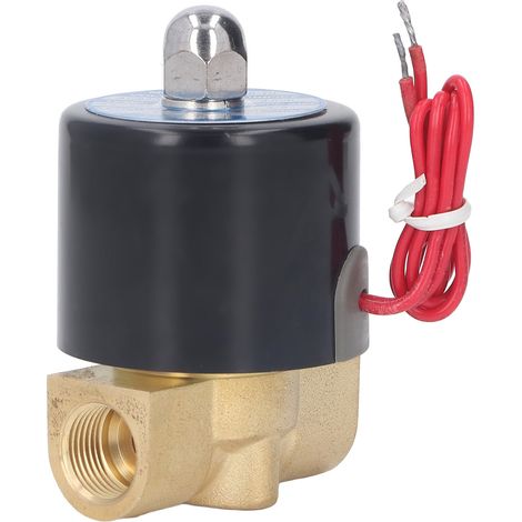 Messing-Magnetventil, 1-Wege, normalerweise geschlossen, Innengewinde, für Wasser und Öl, Wechselstrom 220 V, Stromversorgung. (1/5)