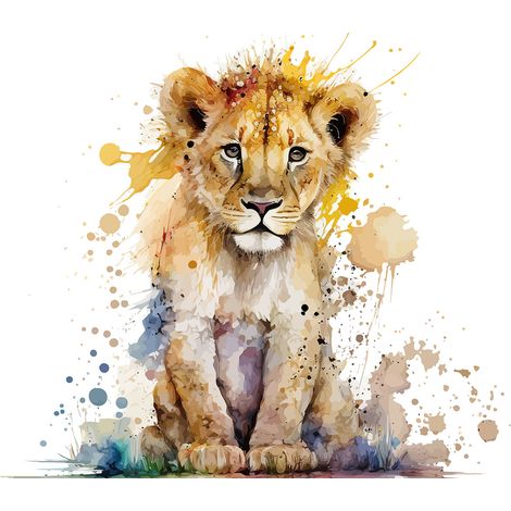 Papier peint panoramique Enfants - Lionceau - 130 cm x 84 cm (1/2)