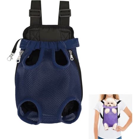 Sac à dos pour animaux - Sacs de transport - Sac à dos pour animaux - Longueur du dos : 33 cm - Sac de transport pour chien - Harnais pour chien - Bretelles avant réglables - Transport pour chiens et (1/5)