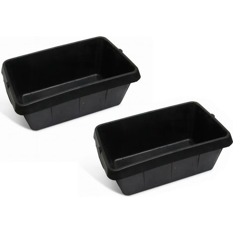 Horse Feeding Tub Rubber Trough 30L x2 (Equestrian Feed Animal Water Bucket)