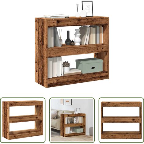 vidaXL Altholzoptik - Bücherregal/Raumteiler Altholz-Optik 80x30x72 cm (1/5)