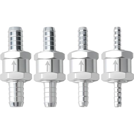 Clapet Anti-retour en Aluminium de Carburant 6/8/10/12mm carburant en aluminium à sens unique pour Essence Diesel Huile Car Chrome Eau Auto Carburateur Systèmes Basse Pression Tuyau (1/5)