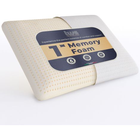 The White Stone Guanciale Memory Foam 40 x 70 cm Altezza 11 cm Cuscino Cervicale Ipoallergenico, Ergonomico e Traspirante Funzione antisoffoco e Rinfrescante (1/5)