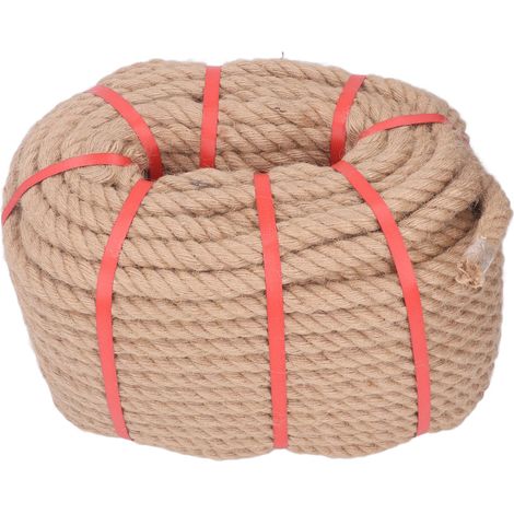 Ficelle de jute de 50 m de long et 20 mm de diamètre, idéale pour les loisirs créatifs et la décoration intérieure. (1/5)