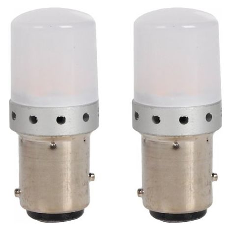 2 Pezzi Lampada LED BAY15D S25 P21/5W 9 SMD 3030 12V 24V 300lm 1W/3.5W Doppio Filamento Ambra Piedi Sfalsati 45mm