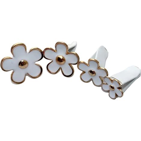 Clip Ventilation Auto - Fleur De Pâquerette En Alliage - Décoration Intérieure Véhicule - 4 Pièces (1/5)