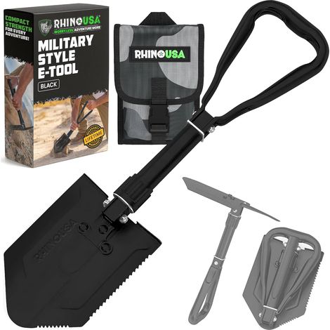 Pelle Pliante avec Pointe Outil pour Creuser en Acier Carbone de Style Militaire pour Le Tout Terrain Pelle Jardinage Accessoire Camping Accessoire Détecteur Métaux (1/5)