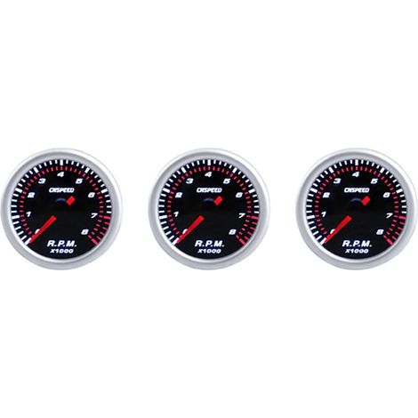 tachymètres CNSPEED 52 mm (2 pouces) pour voiture, 0-8000 tr/min, 12 V, universels, avec affichage LED blanc. (1/5)