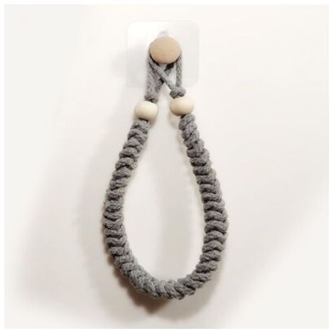 1 Stk. Handtuchhalter (Grau) aus Seil, Papierhalter, Badezimmer, Halterung für Toilettenpapierrolle, Handtuchhalter aus Holz aus Retro-Juteseil für Küche und Bad (1/5)