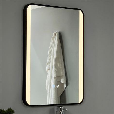 Forum Spa Lori Matt Black CCT LED Bathroom Mirror with Motion Sensor and Demist - SPA-44482 (1/5)