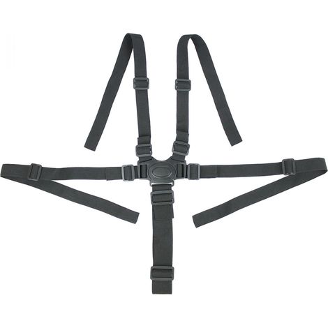 Harnais de sécurité 5 points pour chaise haute bébé – Sangles réglables en nylon – Compatible avec toutes les chaises hautes – Noir – Monsieur Bébé (1/4)