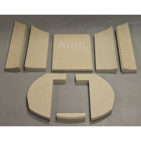 Habillage de foyer pour poêles à cheminée Polar Aqua V de Oranier - vermiculite - 8 pièces