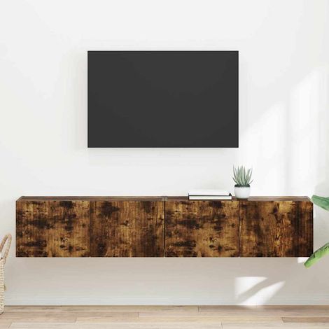 vidaXL Mobile TV da parete 2 pz Rovere fumé Legno ingegnerizzato