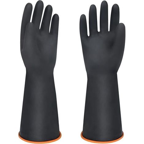 Men's chemical-resistant latex safety gloves, industrial safety with forearm protection (1/4)