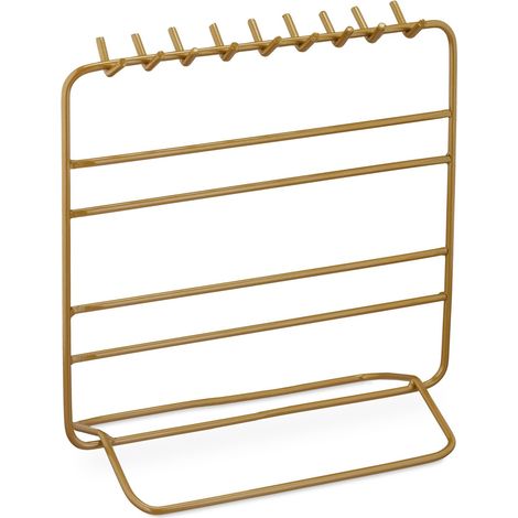 Expositor de joyas funcional para baño 21 x 20 x 10 cm diseño simple de hierro negro 130008861 (1/4)