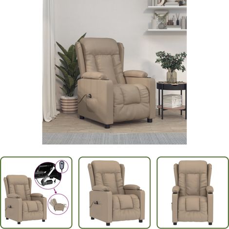 vidaXL Liegeposition -  Relaxsessel Elektrisch Cappuccino-Braun Kunstleder