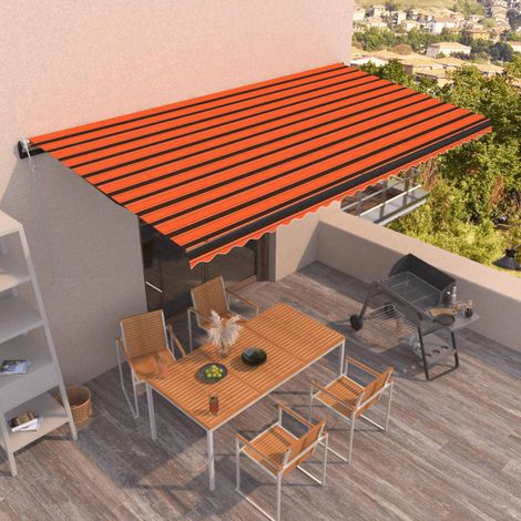 Teenpull – Markise Automatisch Einziehbar 600x300 cm Orange und Braun (1/5)