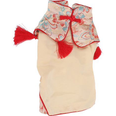 Costume chinois pour chien (cheongsam) en coton satiné pour chiots et chats (1/5)