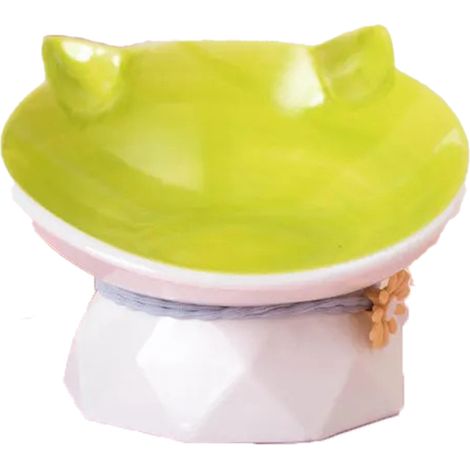 Comedero de cerámica para gatos, protege las vértebras cervicales, el arco de las cejas y es poco profundo. (1/5)