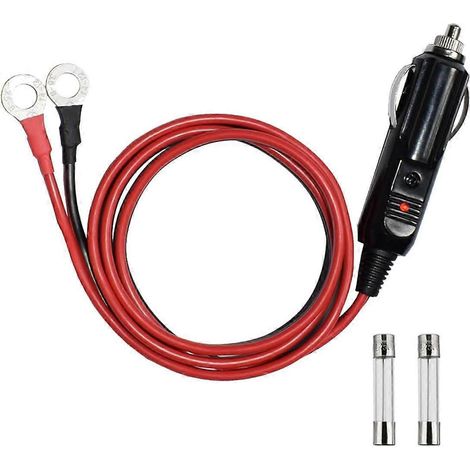 Adaptateur de prise allume-cigare mâle compatible, bornier, 12 V/24 V, 90 cm, câble robuste 16 AWG (1/5)