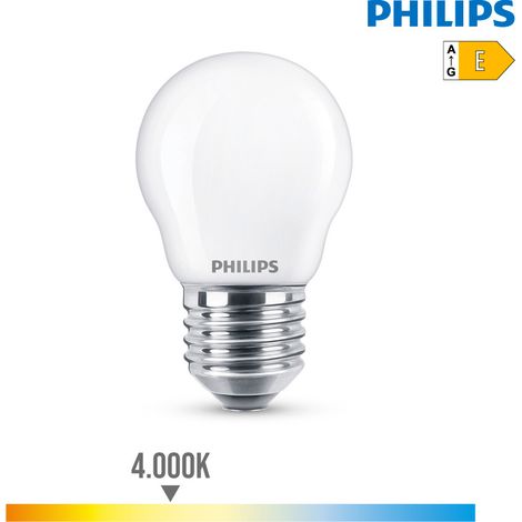 PHILIPS Ampoule LED Sphérique E27 6,5W 806lm 4000K Lumière du Jour 4,5x7,8cm (1/5)
