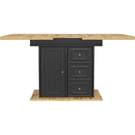 Table à manger extensible 110(140) x 80 x 75 cm, table en bois pour cuisine et salle à manger - table à manger 6 personnes - dimensions pour terrasse et jardin