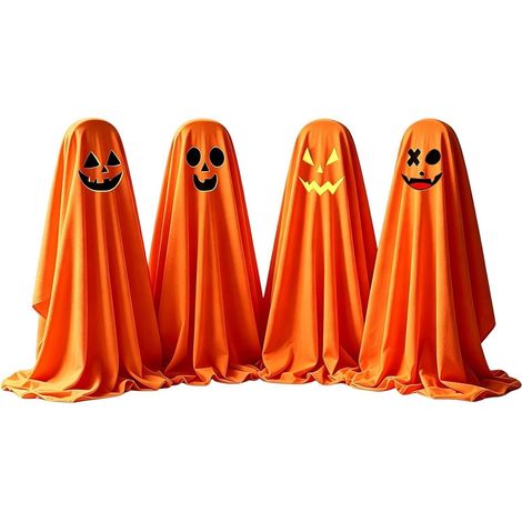 Ensemble de housses de chaise pour Halloween – Décorations fantôme et citrouille pour cuisine, bar ou fête (1/5)