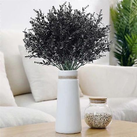 Bouquet de lavande artificielle en plastique, fleurs artificielles, décoration de mariage champêtre, plante artificielle, fausses fleursnoir (1/5)