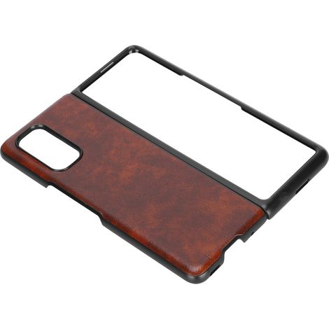 Étui en cuir à motif business pour smartphone Xiaomi MIX FOLD, protection optimale, marron
