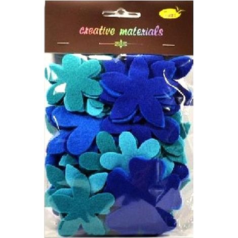 Fiori in feltro, tonalità blu, 60 pezzi.