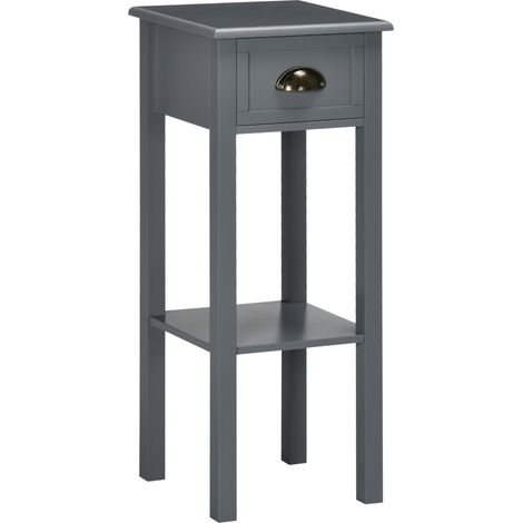 Beyamis Moderner Beistelltisch mit Schublade und Ablagefach, 30 x 30 x 75 cm, Grau