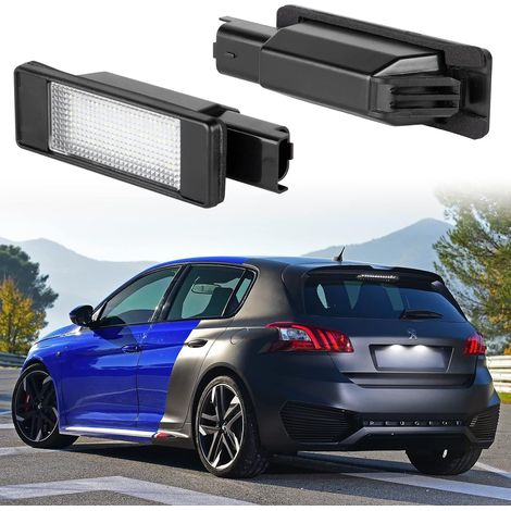 LED License Plate Light for 207CC 208 308 II 2008 C3 III C4 II C5 III, LED Car License Plate Lights with Canbus Error-Free, 2 Pieces (1/5)