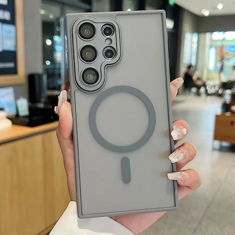 (Galaxy S26 Plus Gris) Compatible avec les coques de protection Samsung, prend en charge la recharge sans fil magnétique MagSafe.