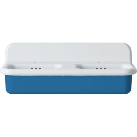 Lavabo retro doble de cerámica de 102 cm - True Colors Lite - Azul cielo (1/3)
