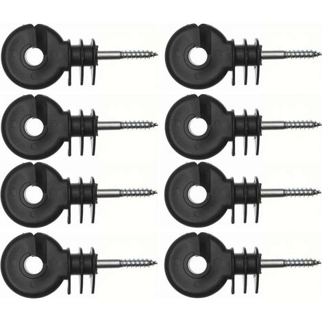 Schwarzer Schraubisolator für Elektrozäune, 8 x 6 x 40 mm – Für Holzpfosten – Für Zäune für Rinder, Ziegen, Hühner, Pferde und Hunde (1/2)