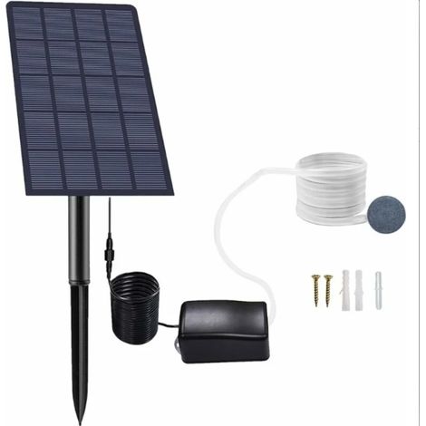 Pompe oxygène solaire 2,5W  bassin piscine jardin poisson kit pierre tuyau (1/5)