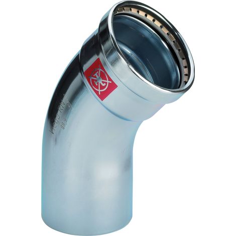 Viega Prestabo XL-Curva a 45 gradi, d 64,0mm Acciaio non legato, zincato Modello 1126.1XL, 597689