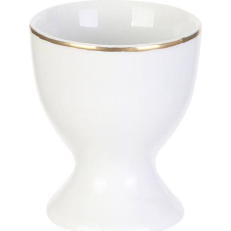 Coquetier Design "Liseré" 7cm Blanc & Or (1/2)