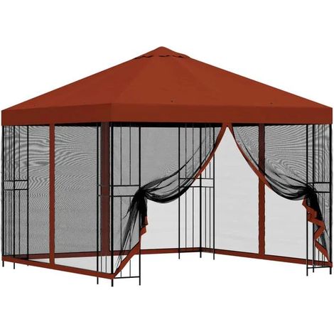 Cabane de jardin, 3 m x 3 m, murs en terre cuite (1/5)