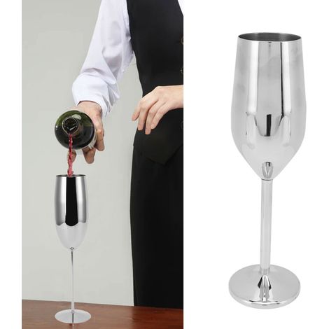 Champagnerglas aus Edelstahl 304 (silber) (1/5)