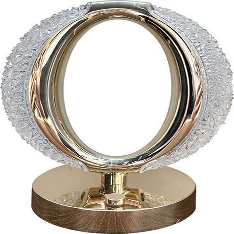 Lampe de table ovale 3W en cristal doré, mini lampe de bureau USB, lampe décorative pour salon et chambre (1/3)