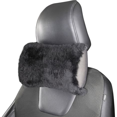Nackenstütze Mila aus Lammfell, Nackenkissen-Auto, Lammfell-Reisekissen schwarz (1/5)