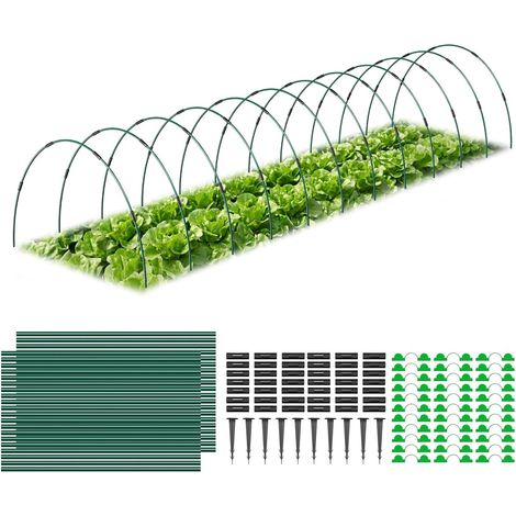 MYMULIKE 60 Pack Grow Tunnel for Vegetable Gardens, Plant Tunnel Hoops, 12 Pack Fiberglass Garden Poles, Greenhouse Poles for Vegetables, Flowers and Fruits (1/5)