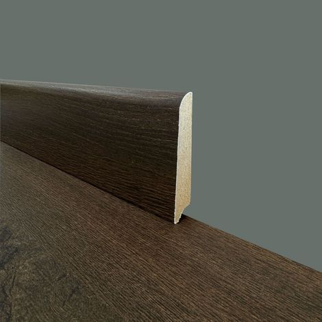 €2,99ml - BATTISCOPA in FIBRA DI LEGNO coordinato GAMMA LAMINATI 70x15 inclinato vari decori (prezzo al metro)-KUBA (quercia thermo)