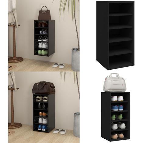 Armoire à chaussures Noir 31,5x35x70 cm Aggloméré - Armoire À Chaussures - Meuble Chaussure - Rangement Chaussures - Étagère Chaussures - Organiseur Chaussures - Home & Living (1/5)
