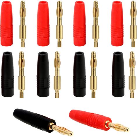 10 Stück 4 mm vergoldete Bananenstecker (männlich), Lötadapter für elektrische Prüfungen und Heimwerkerprojekte, kompatibel mit den meisten Messgeräten (1/5)
