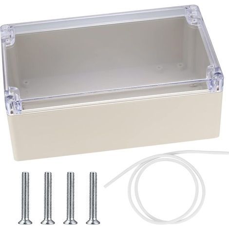 Boite de Derivation Etanche IP65 Electrique Exterieur, Boîte de Jonction Connecteurs, Boitier Plastique Electronique Extérieur (Transparent 20X12X7,5CM) (1/4)