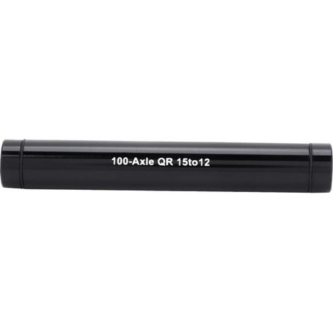 Adattatore per perno passante da 15 mm a 12 mm per biciclette, con perno a sgancio rapido, colore nero. (1/4)