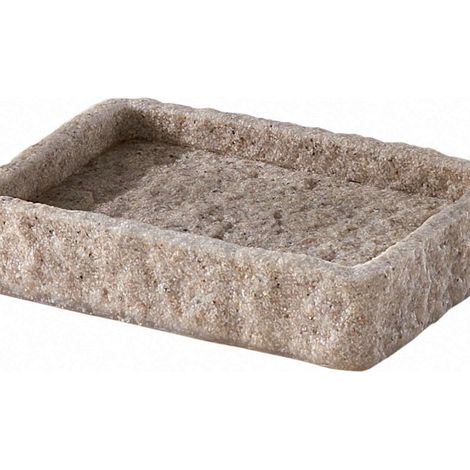 Gedy Aries Seifenablage aus Harz und Sand mit Steineffekt - Beige